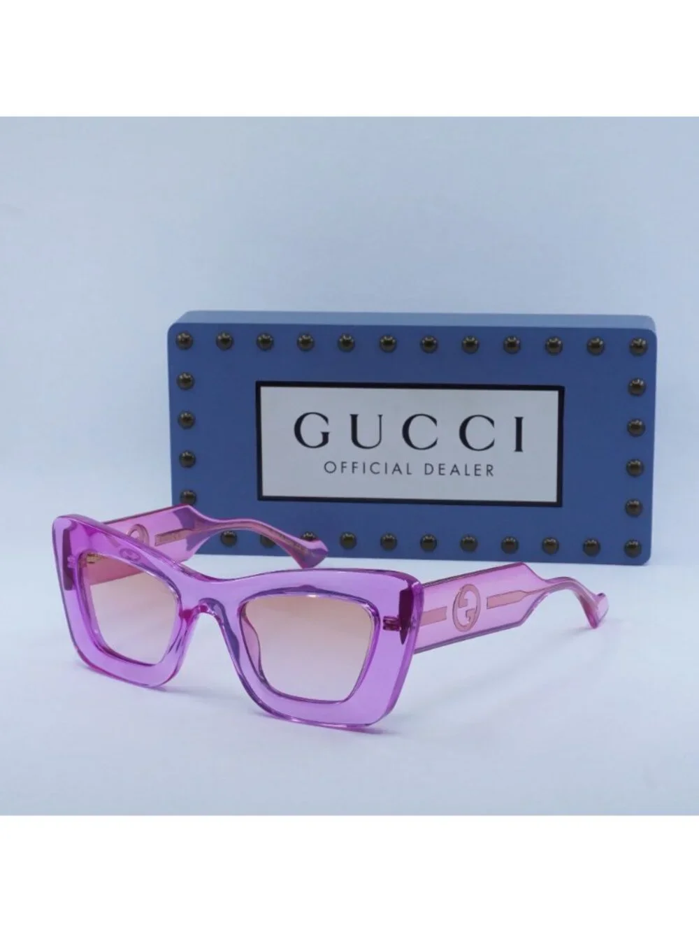 Gucci GG1552S 003 Cat Eye Sunglasses - Magenta / Orange to Violet
